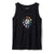 The Smartwool Active Ultralite Pride Graphic Tank is a black, sleeveless unisex Merino wool shirt with "LOVE" in white inside a circle of colorful rectangles and the Smartwool logo underneath—ideal for travel.