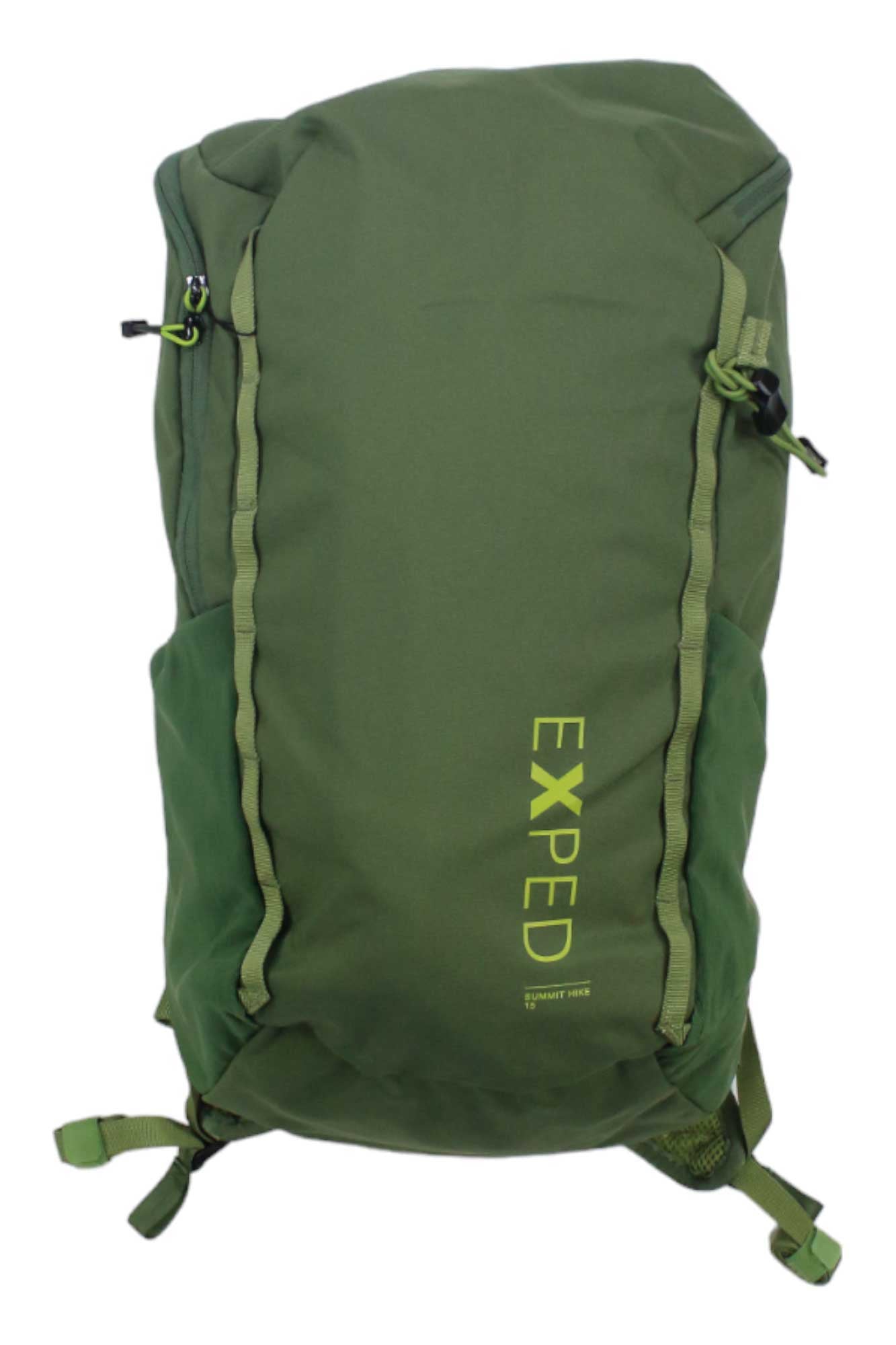 Exped Summit Hike 15 pack, green backpack with drawcord closure and side straps