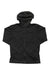 Men's full-zip hooded jacket, dark black, long sleeves, zip front and hood