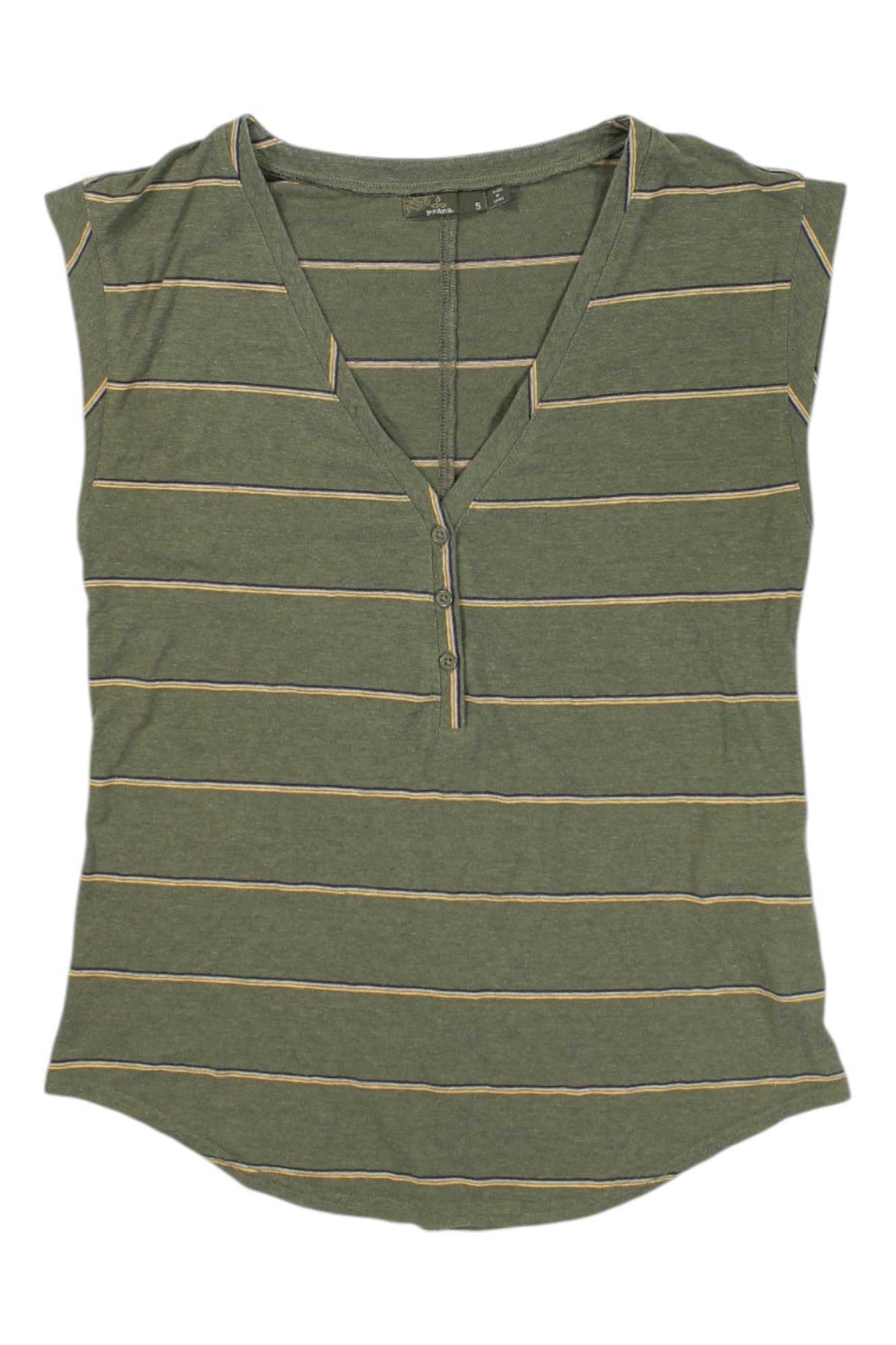 Womens Deep V Casual Striped Top Prana