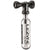 The Lezyne Control Drive CO2 Inflator - Head Only is a CNC-machined aluminum nozzle in metallic silver with black accents, compatible with Presta and Schrader valves. Designed for rapid bicycle tire inflation using threaded CO2 cartridges.