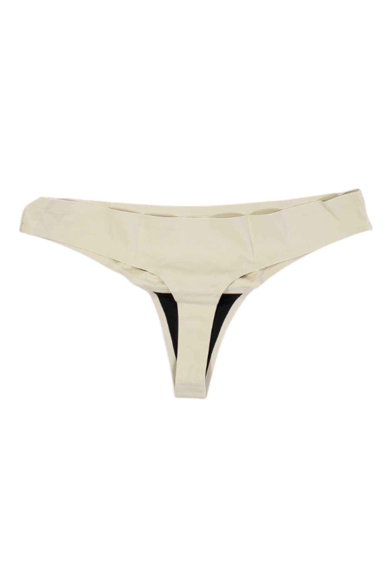 The Proof Womens Period & Leak Proof Thong in beige features a simple design, shown flat on a white background.