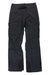 The Black Diamond Womens Dawn Patrol Hybrid Pant, shown laid flat on a white background, is a pair of dark gray breathable softshell pants featuring multiple zippered pockets, reinforced knees/ankles, an adjustable belt, and an avalanche beacon pocket.