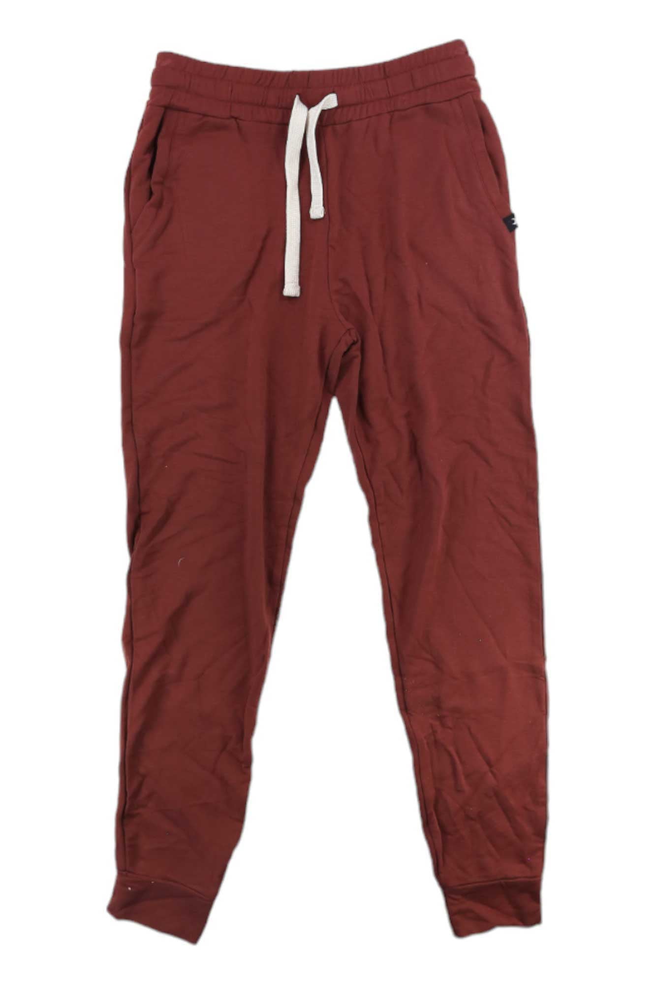 The Glyder Womens Halfway Jogger is a maroon sweatpant featuring a white drawstring and pockets, ideal for lounging or as running fitness pants.