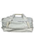 Light gray duffel bag with front logo and top carry handles