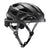 Matte-black cycling helmet with rear vent channels and adjustable chin strap