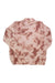 Indyeva Womens Baris Top with long sleeves and mock neck in a pink and brown tie-dye pattern, shown laid flat on a white background.