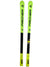 A pair of bright yellow Fischer Juniors RC4 Worldcup GS M-Plate Skis with black details and the Fischer logo, designed for Giant Slalom racing, displayed side by side on a white background.