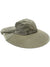 Adventure hat in light olive with mesh panel and patterned trim
