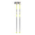 LEKI ski poles with bright yellow shafts, dark grip area, and small snow baskets