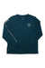 The Mons Royale Womens Icon Relaxed LS Tee is a long sleeve, dark teal Merino Wool crew neck with "MORE HAPPINESS PLEASE" in white on the left chest and partial white print on the right sleeve—ideal for hiking or daily comfort.