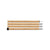 Four detachable Snow Peak Wood Poles with metal connectors, ideal for camping, are laid parallel on a white background. One features a black tip and another shows a visible metal pin.