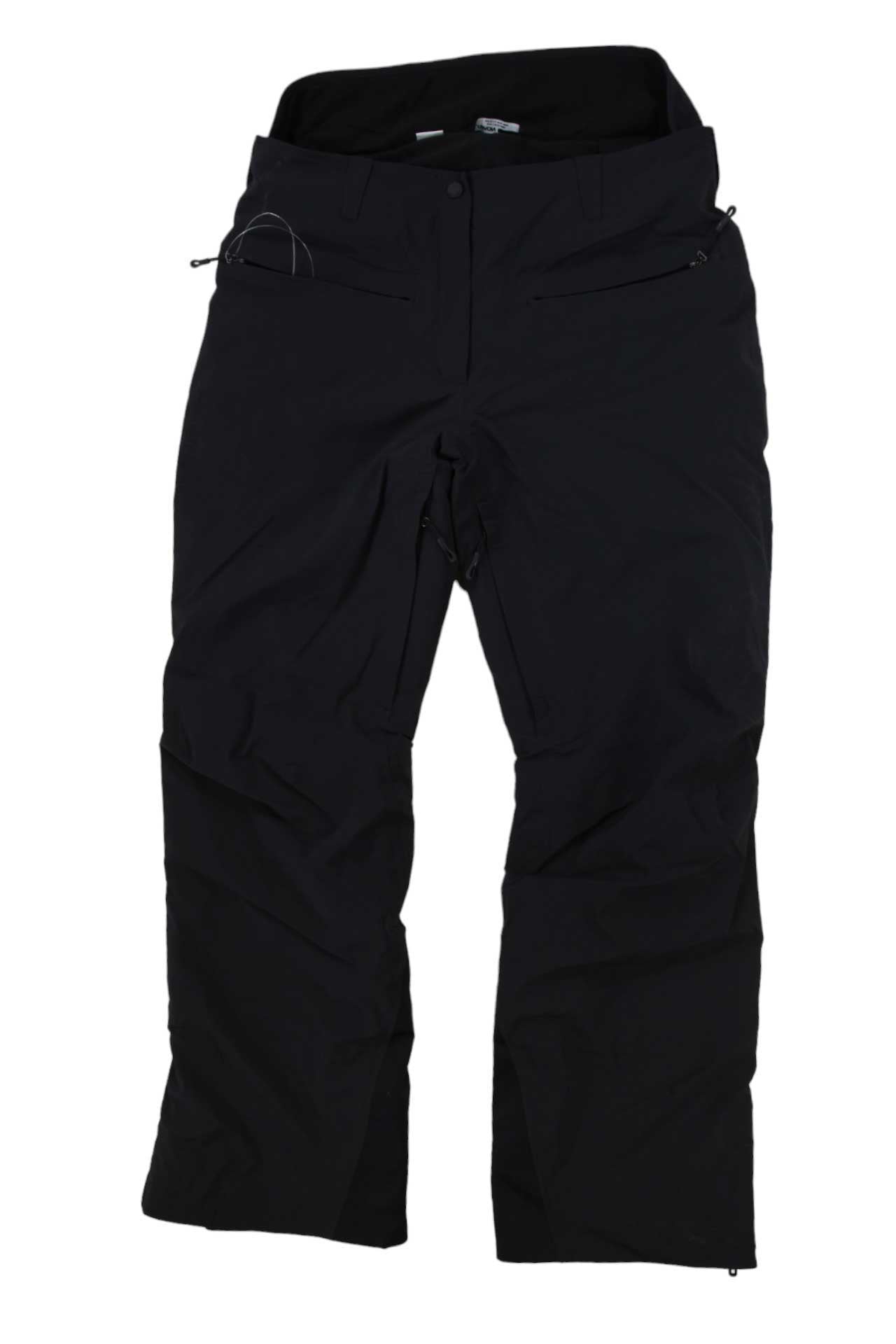 The Salomon Women's Brilliant Pant, featuring PrimaLoft insulation and zippered pockets, is shown laid flat on a white background.