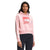 Women's logo play hoodie, light pink with red The North Face logo graphic