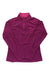 A fuchsia pink North Face Glacier 1/4 Zip Fleece for women with long sleeves, stand collar, and left chest logo is shown laid flat on a white background.