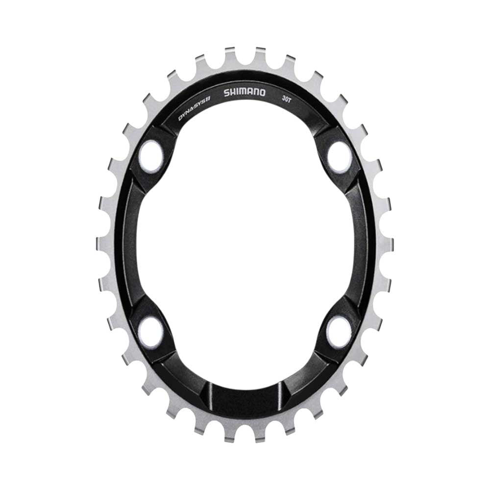 The Shimano XT SM-CRM81 Chainring is a black and silver 30T, 4-bolt chainring—ideal for mountain biking or upgrading your drivetrain—and mounts seamlessly to your bike’s crankset.
