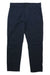 The Eddie Bauer Men's Voyager Flex Chino - Slim, in navy blue, features front pockets, a button closure, and belt loops; displayed flat on a white background.