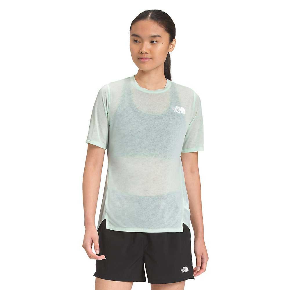 Light mint short-sleeve crewneck T-shirt with small white chest logo