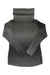 Women’s knit turtleneck sweater, slate gray with long sleeves and ribbed cuffs