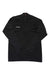 A black Mammut Mens Trift Half Zip Longsleeve Shirt with a quarter-zip front and white MAMMUT logo on the left chest is displayed flat on a white background.