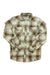 The L.L.Bean Men’s Katahdin Performance Flannel Plaid Shirt is a long-sleeve button-up featuring green, orange, yellow, and white plaid with two chest pockets—designed for style and comfort.