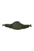 The Norrona Hip Pack in olive green features multiple zippered compartments, adjustable straps with buckles, and is made from durable Econyl material, shown on a white background.
