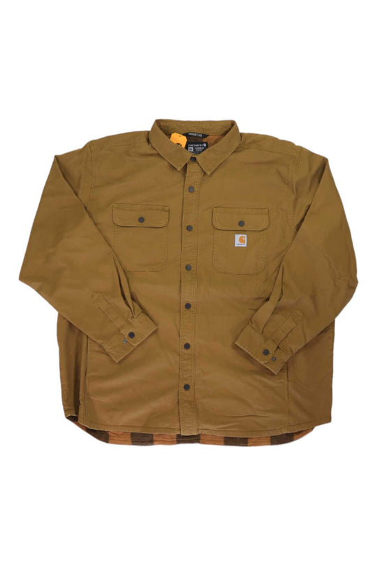 Carhartt Mens Rugged Flex Relaxed Fit Canvas Fleece-Lined Shirt Jacket Carhartt