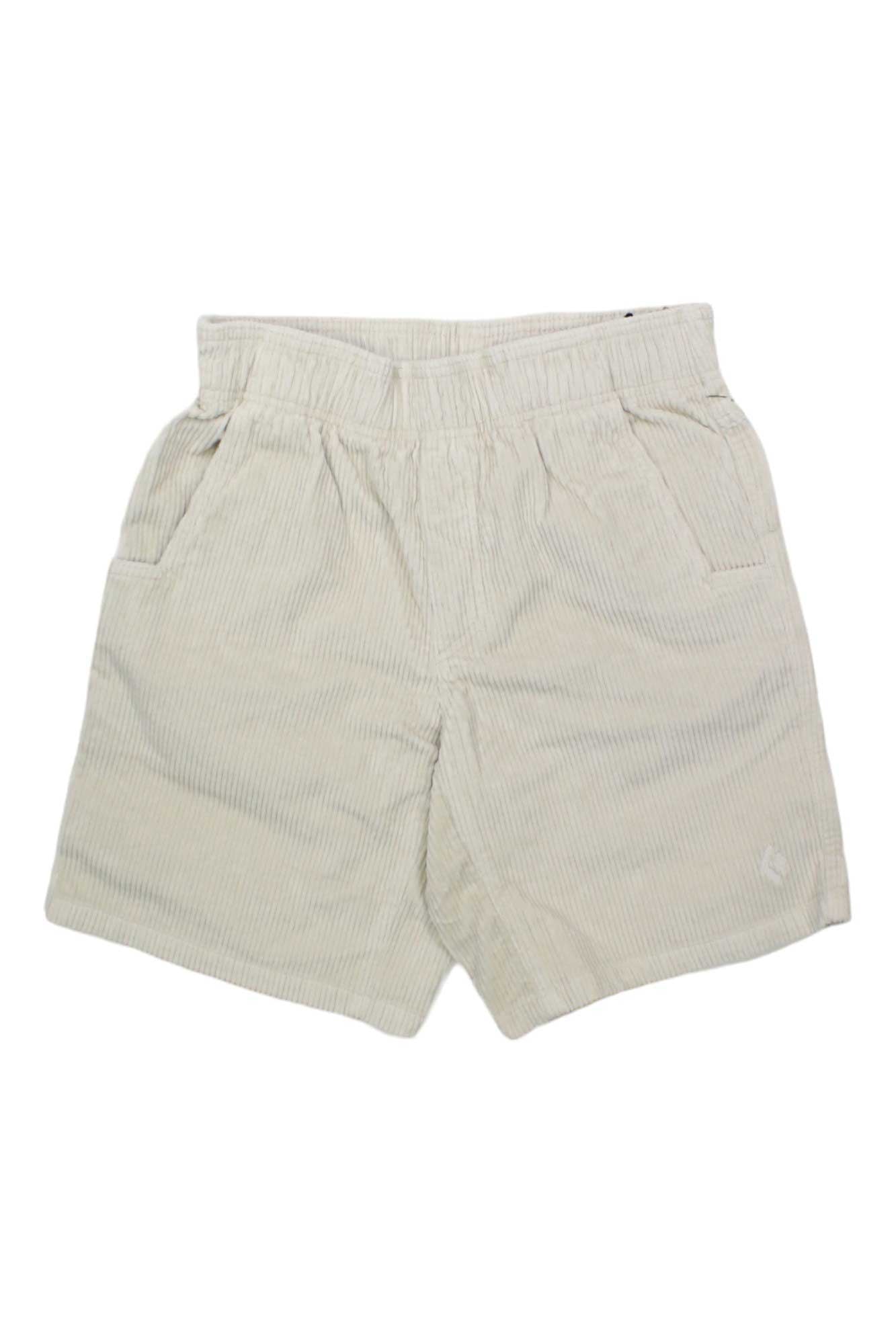 The Black Diamond Mens Dirtbag Short features beige corduroy, elastic waistband, two front pockets, and harness compatibility—ideal for your next adventure. Displayed on a white background.