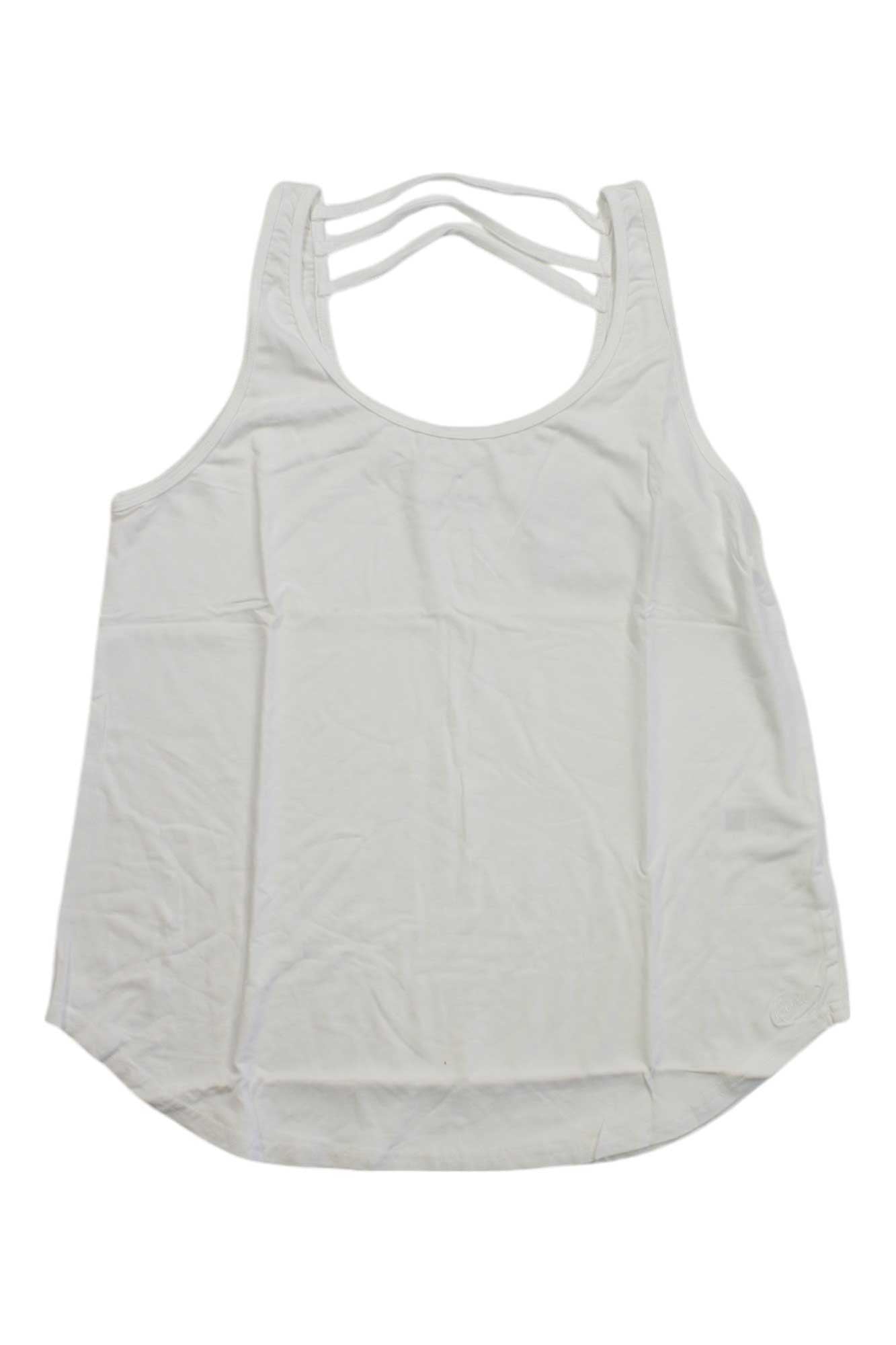 KAVU Isla top, white scoop-neck sleeveless tank with curved hem