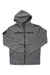The Endura Mens Hummvee FZ Hoodie is a gray outdoor hoodie with a hood, front pockets, bold black "ENDURA" lettering on the chest, wicking fabric, and a black logo on the upper left sleeve.