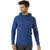 Men's hooded performance top, deep blue, kangaroo pocket and adjustable hood drawcord