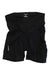 Women's 7.5-inch cycling shorts, black with drawcord and front seam detailing