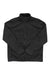 Men's black full-zip fleece jacket with stand collar, zip pockets and chest seam