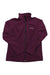 The Columbia Womens Soft Shell Jacket features a maroon color, long sleeves, front pockets, and a high collar. Designed for comfort with breathable soft shell fabric. Displayed on a white background.