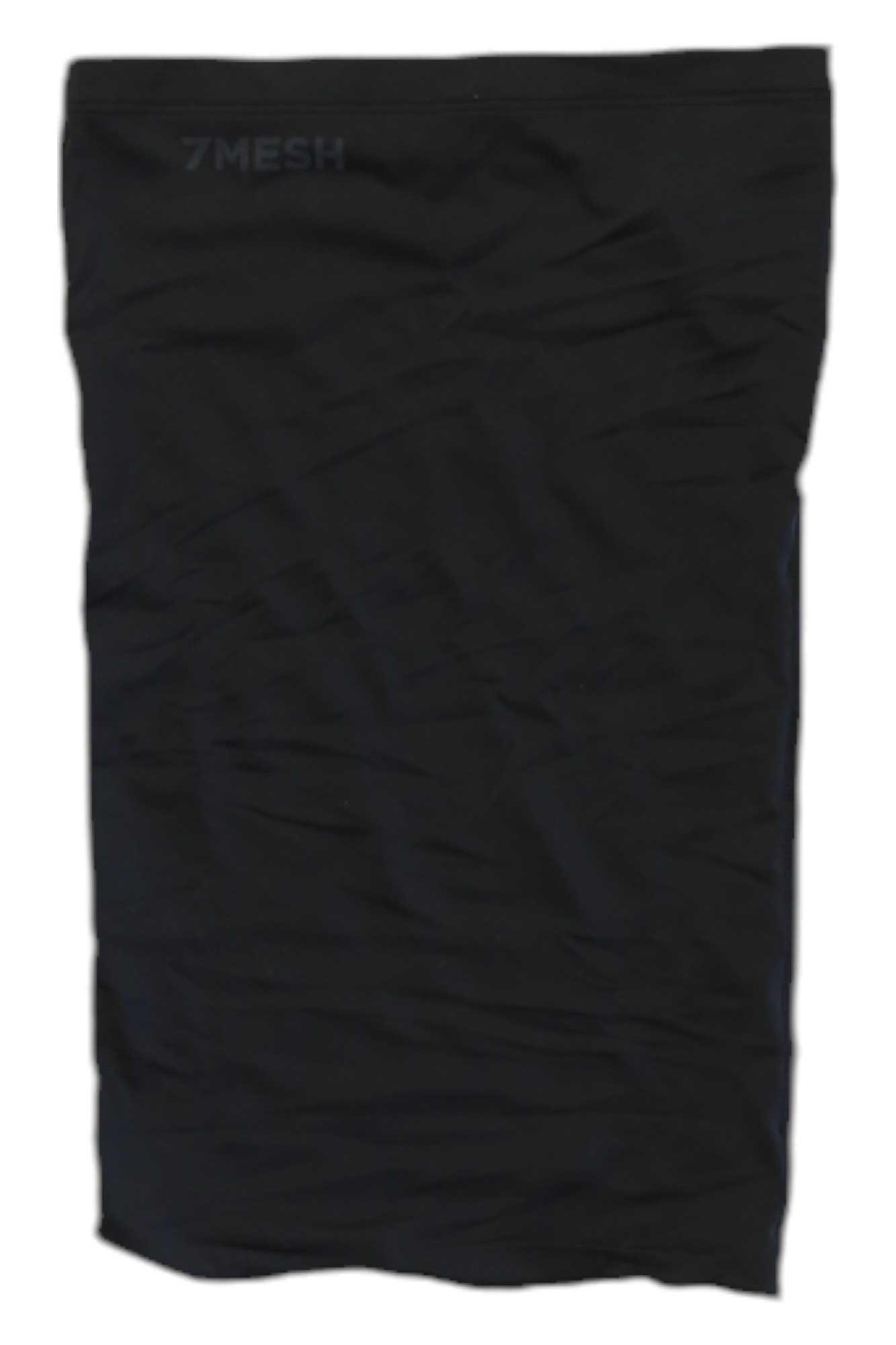 Black neck cover with 7mesh branding across the upper front