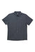 Charcoal short-sleeve button-down shirt with dark button placket and collar