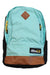 Mint Mountainsmith Trippin Pack backpack with front logo patch, zip pocket, brown base