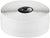 The Lizard Skins DSP Bar Tape V2 - 1.8 MM is a white, textured cycling tape offering shock-absorbing comfort, finished with a black and white end cap featuring a lizard graphic and embossed "Lizard Skins" branding.