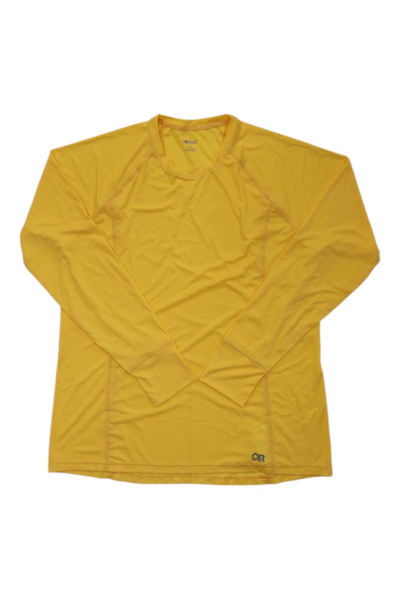 Outdoor Research women’s Echo long-sleeve V-neck tee, mustard-yellow