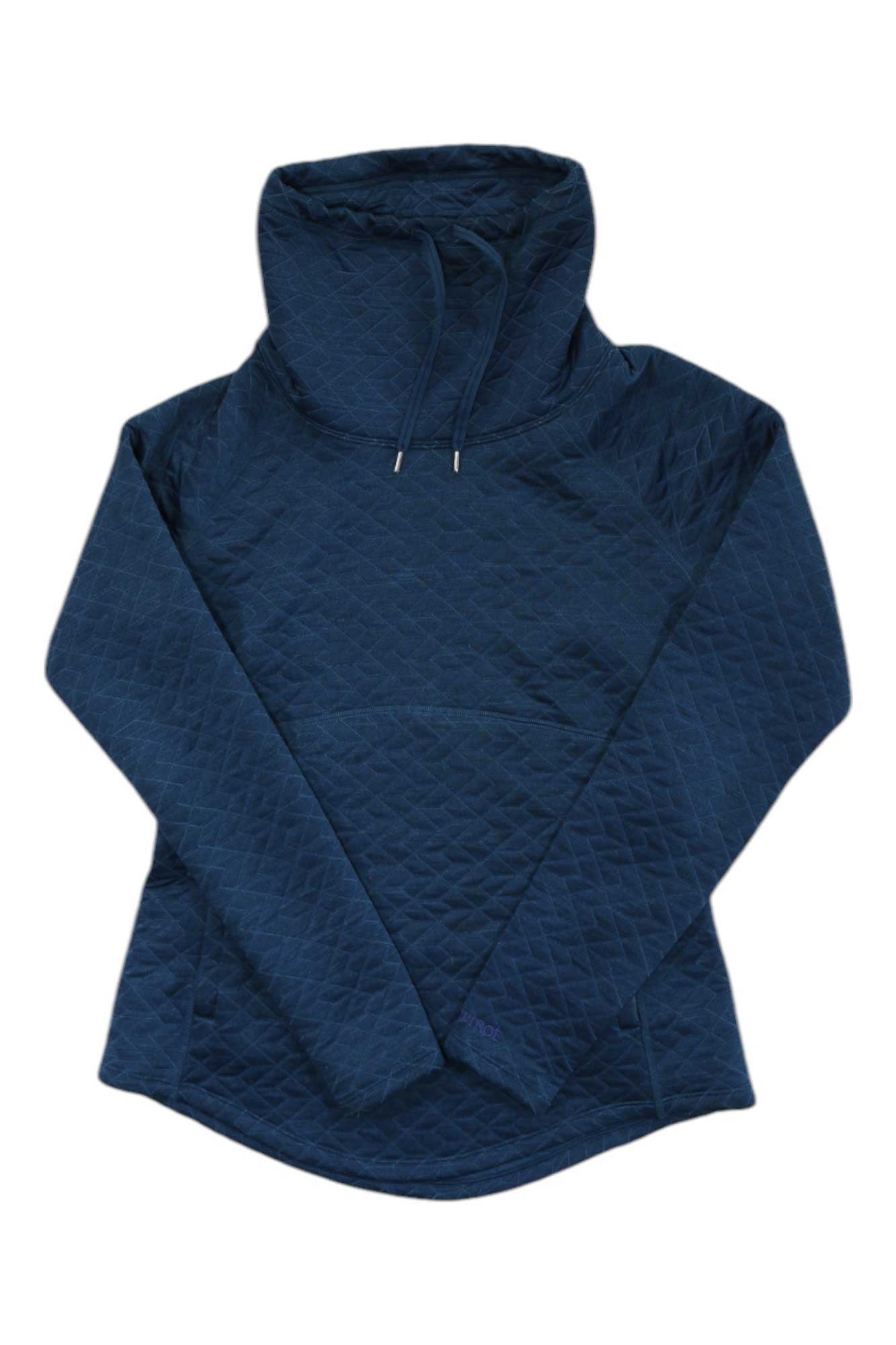 Women's pullover hoodie, dark navy, drawstring hood with long sleeves