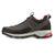 The Garmont Women's Dragontail Hiking Shoe features a gray and black low-top design with red accents, a thick treaded sole, and is shown in side profile—ideal for all-season hiking.