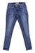 The Carhartt Womens Slim-Fit Layton Skinny Leg Jean in blue denim features a classic five-pocket style, belt loops, button-and-zipper closure, and Rugged Flex technology for comfort and ease of movement.