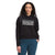 Women's logo play hoodie, black with white 'Never Stop Exploring' logo print