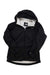 A black Columbia Women's Venture Jacket made from recycled materials, featuring a hood, full front zipper, and the brand logo on the left chest and inner neck label. Long sleeves and a slightly curved hem offer comfort and style.