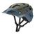 Smith Forefront 2 MIPS helmet with matte green shell, blue side panels, and chin strap