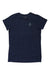 The Black Diamond Womens Mountain Diamond Tee, a navy blue short-sleeve t-shirt with a small geometric logo on the left chest, is displayed flat on a white background.