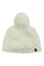 The Spyder Girls Bitsy Brrr Berry Hat is a white knitted beanie with a textured, bobble pattern and a large pom-pom on top—perfect for keeping girls cozy in winter.