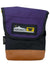 The Mountainsmith Trippin Pouch Waistpack is a compact crossbody with a purple flap, black body, and brown leather bottom. A yellow and black logo patch accents the front, giving it a simple, rugged style.