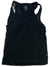 Women's sleeveless Mika top, black textured fabric, scoop neck with gathered detail