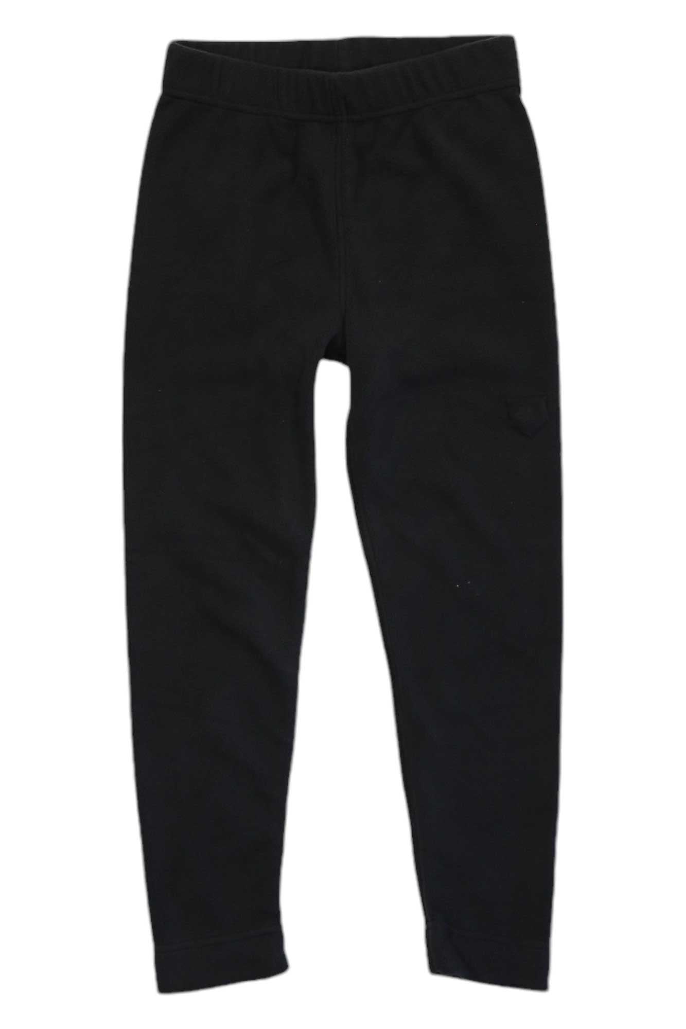 Kids black insulated pants with straight tapered fit and elastic waist